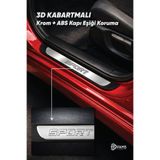 FAMS OTO AKSESUAR Fiat Egea Krom Kapı Eşiği Koruma Sport Line 2015-2020 arası 4 Prç. P. Çelik (Taşlı)