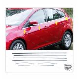FAMS OTO AKSESUAR Ford Focus 3 Krom Cam Çıtası 8 prç. 2010-2018 Arası P. Çelik (HB)
