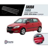 Fams Oto Aksesuar Skoda Fabia Krom Cam Çıtası 4 Prç. 2008-2014 Arası Paslanmaz Çelik Uyumlu