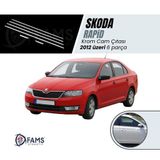 FAMS OTO AKSESUAR Skoda Rapid Krom Cam Çıtası 2012 üzeri 6 Parça Paslanmaz Çelik (Sedan)