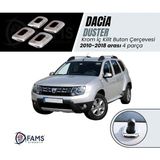 Fams Otomotiv Dacia Duster Krom İç Kilit Buton Çerçeve 4 Kapı 2010-2018 Paslanmaz Çelik