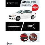 Fams Otomotiv Fiat Egea 2015-2019 3 Parça Krom Set (Ön Kaput Çıtası + Ön Far Alt Nikelajı) P.çelik