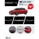 Fams Otomotiv Fiat Egea 2015-2019 Sedan 6 Parça Krom Set (Arka Tampon Üstü Koruma Yazılı + Stop Alt Nikelajı+Bagaj Orta Çıta + Arka Reflektör) P.çelik