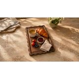 Famwood Art Dikdörtgen Papatya Doğal Ahşap Peynir ve Sunum Tabağı, Kahvelik, Yağdanlık, Pasta ve Kek Standı %100 Çam