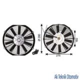 Fan Motoru 12V Universal Pervaneli 11Inch 280Mm 504628112