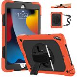 FAN SONG FS iPad 9. 8. 7. Nesil 10,2 inç, 360° Dönebilen Destek Çubuğu ve El Kayışı, Omuz Askısı ve Kalem Tutucu Kılıf iPad 2021/2020/2019 için Turuncu