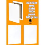 Fanart 25 x 35 cm Tuval 2 Adet %100 Pamuk 280 gr Bez - Beyaz