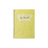 Fanart Sketch Book (Eskiz Defteri) A4 Spiralli 120 Gr Beyaz Kağıt- Sarı (B19)