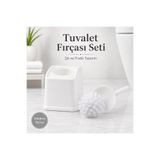 Fanatik Tuvalet WC Fırçası Seti Hazneli Dayanıklı Şık Plastik Ekonomik 36 Cm