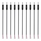 Fancasee (10 Paket Yedek 3,5 mm Erkek Fiş Çıplak Kablo Açık Uçlu TRS 3 Kutuplu Stereo 1/8 inç 3,5 mm Fiş Jakı Konektörü Ses Kablosu Kulaklık Kulaklık Kulaklık Kablo Tamiri için