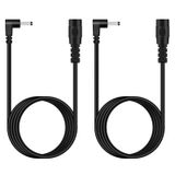 Fancasee (2 Paket 6 ft) 3,5 mm x 1,35 mm DC Güç Uzatma Kablosu 90 Derece Dik Açılı Erkekten Dişi Fiş Jak Uzatma Kablosu IP Kamera CCTV Güvenlik Kamerası Gözetim LED için