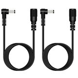 Fancasee (2 Paket 6 ft 5,5 mm x 2,5 mm DC Güç Uzatma Kablosu 90 Derece Dik Açılı Erkekten Dişi Fiş Uzatma Kablosu IP Kamera CCTV Güvenlik Kamerası Gözetim LED için