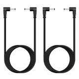 Fancasee 2'li paket 6ft 3.5mm x 1.35mm erkek erkek DC güç kablosu, 90 derece dik açılı fiş jakı güç kaynağı adaptörü kablosu CCTV gözetim güvenlik kamerası LED şerit DVR yönlendirici fatura yazıcı