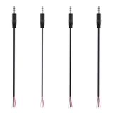Fancasee (4 Paket Yedek 3,5 mm Erkek Fişten Çıplak Kabloya Açık Uçlu TRS 3 Kutuplu Stereo 1/8 inç 3,5 mm Fiş Jakı Konektörü Ses Kablosu Kulaklık Kulaklık Kulaklık Kablo Tamiri için