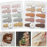 Fancy Clouds 20'li Paket Bebek Saç Klipleri Kızlar için Yürümeye Başlayan, Nötr Kumaş Çıtçıtlı Klipsler Nakış Papatya Çiçeği, El Yapımı Saç Aksesuarları Okul Çağı Çocuklar Çocuklar için Tokalarım