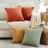 Fancy Homi 4'lü Boho Dekoratif Kırlent Kılıfı 45 x 45 cm Kanepe Yatak Odası için 45 x 45 cm Estetik Modern Çiftlik Evi Ev Dekoru, Yumuşak Kabarık Dokulu Kadife Renkli Kare Yastık Kılıfı 45x45 cm