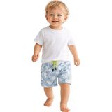 Fancy Kids Antalya Erkek Bebek Şort Friends Baskılı Bağcıklı Yazlık Pamuklu Şort 9-24 Ay - Beyaz - Mavi - 9 Ay