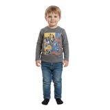Fancy Kids Antalya Erkek Çocuk Baskılı Uzun Kollu Sweatshirt Koyu Gri%100 Pamuk