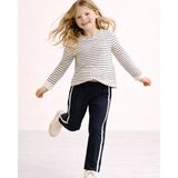 Fancy Kids Antalya Kız Çocuk Alt Üst Takım – Çizgili Bluz & Şeritli Tayt | Siyah-Krem - Krem - Siyah - 8 - 9 Yaş