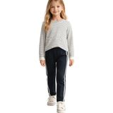 Fancy Kids Antalya Kız Çocuk Alt Üst Takım – Çizgili Bluz & Şeritli Tayt | Siyah-Krem - Siyah - Krem - 12 - 13 Yaş