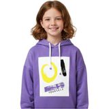 Fancy Kids Antalya Kız Çocuk Kapüşonlu Sweatshirt – Lila Renk, Dijital Baskılı, Rahat ve Esnek Kumaş - 8 - 9 Yaş