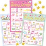 FANCY LAND Kız Bebek Duş Bingo Oyunu - 24 Misafir Parti Oyun Malzemeleri