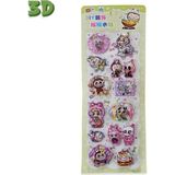 Fancy Space Labubu 3D Sulu Sticker – Parıltılı Mavi Kawaii Sticker - Yeşil