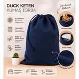 Fancyagnes El Yapımı Duck Keten Kumaş Kirli Çamaşır Oyuncak Saklama Torbası 50*40CM - Lacivert - 50 x 40 cm