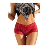 Fancy&Dancy 2050 Kırmızı Kadın Dantel Şort Boxer