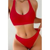 Fancy&Dancy Kadın Kaşkorse Sütyen Külot Takımı - Şık Esnek ve Rahat İç Çamaşır Takımı - 50200 - Kırmızı