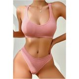 Fancy&Dancy Kadın Kaşkorse Sütyen Külot Takımı - Şık Esnek ve Rahat İç Çamaşır Takımı - 50200 - Pembe