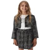 FancyKids Kız Çocuk İkili Takım Aleyna Ceket – Etek (Siyah-Beyaz, 8 Yaş)