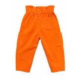 FancyKids Kız Çocuk Pantolon Açık Kargo Cepli Turuncu (Turuncu, 9-12 Ay)