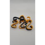 Fandora 8 Parça S Tipi Kablo Düzenleyici Set - 4 Farklı Boy Pratik Kablo Toparlayıcı Organizer - Sarı - Açık Gri