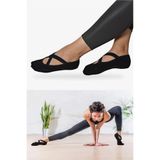 fanilam 3 Çift Kaymaz Tabanlı Yoga Ve Pilates Çorabı – Nefes Alabilir Spor Çorabı Siyah