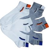 FANİLAM 6 Çift Erkek Yazlık Spor Patik Çorap - 40 - 44 - Beyaz - Gri