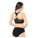 fanilam Siyah Kalın Askılı Dalgıç Kumaş Pedli File Detaylı Sırtı Çapraz Spor Büstiyer, Kota Sporcu büstiyeri Siyah L/XL