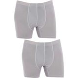 fanilam Yıldız Erkek Ten Likralı Bambu Boxer -Nefes Alan Terletmeyen Kumaş 2'li Gri 2XL