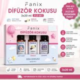 Fanix Oda Kokusu Seti 3'lü Esansiyel Uçucu Yağ Difüzör Esansı Buhurdanlık Yağı Aromaterapi Ortam Kokusu 3X20=60 ml