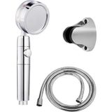 Fanlı 3lü Set Gri 5 Fonksiyonlu Duş Başlığı Turbo Jet Pervaneli Yüksek Basınçlı Duş Başlığı Hortum Askı Aparatı