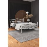 FANO Lale Ferforje Karyola Beyaz Çift Kişilik Metal Yatak 140x190, 140x200, 150x200, 160x200