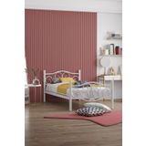 FANO Lale Ferforje Karyola Beyaz Tek Kişilik Metal Yatak 90x190, 90x200, 100x200, 120x190, 120x200