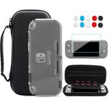 FANPL Carrying Case for Nintendo Switch Lite, Portable Travel Accessories Bundle with Blue Switch Lite Storage Case, Clear Protective Skin Shell, Screen Protector and 10 Thumb Grip Caps
