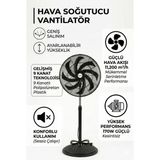 Fansan Endüstriyel Vantilatör Ayaklı Metal Sessiz Vantilatör - 001-Siyah
