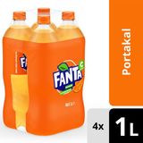 Fanta Portakal Aromalı Gazoz Pet 4X1 L - 4 lt