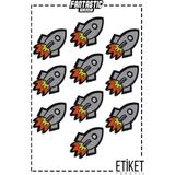Fantastic 10 Adet Roket Motifli Ütü ile Yapışan Dokuma Arma Patch Renkli ve Dayanıklı Aksesuar