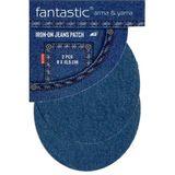 Fantastic 2'li Paket Ütü ile Yapışan Kot Arma Patch Kot Yama, Diz, Dirsek Yaması (İndigo-Mavi) - Indigo - Mavi