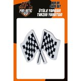 FANTASTIC ARMA Damalı Yarış Bayrağı Dokuma Arma Ütüle Yapışan Patch Yama 6x5.5 cm