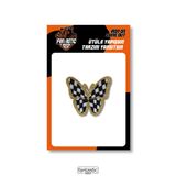 FANTASTIC ARMA Ütü İle Yapışan Dama Desen Kelebek Arma - (4.5 cm x 4 cm)