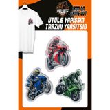 FANTASTIC ARMA Ütü Ile Yapışan Dokuma Arma Patch Yama, Motorsiklet Temalı – Kıyafet & Aksesuar Süsü (3’lü Set)